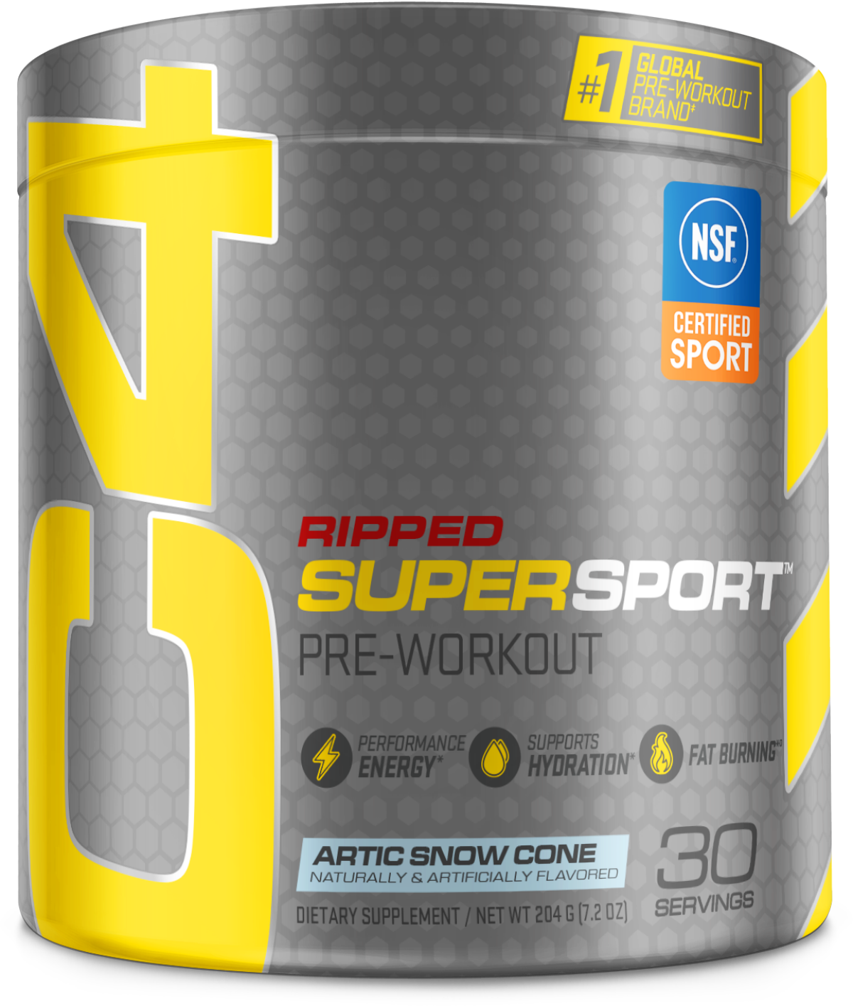 slide 1 of 5, Cellucor, C4 Ripped SuperSport, Pre Workout, Snow Cone, 6.80 g