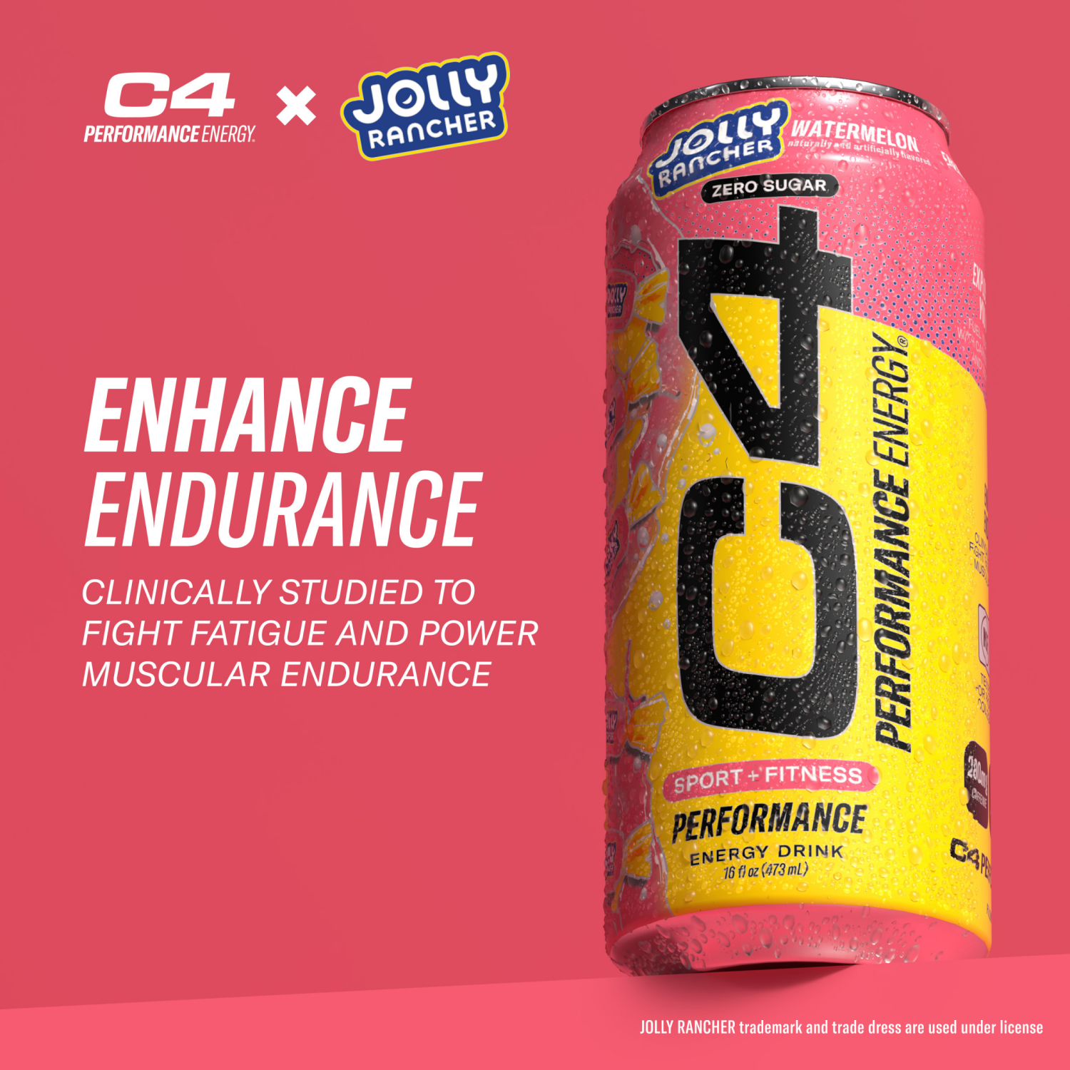 slide 3 of 4, C4 Sport Performance Jolly Watermelon Energy Drink, 16 fl oz can, 16 fl oz