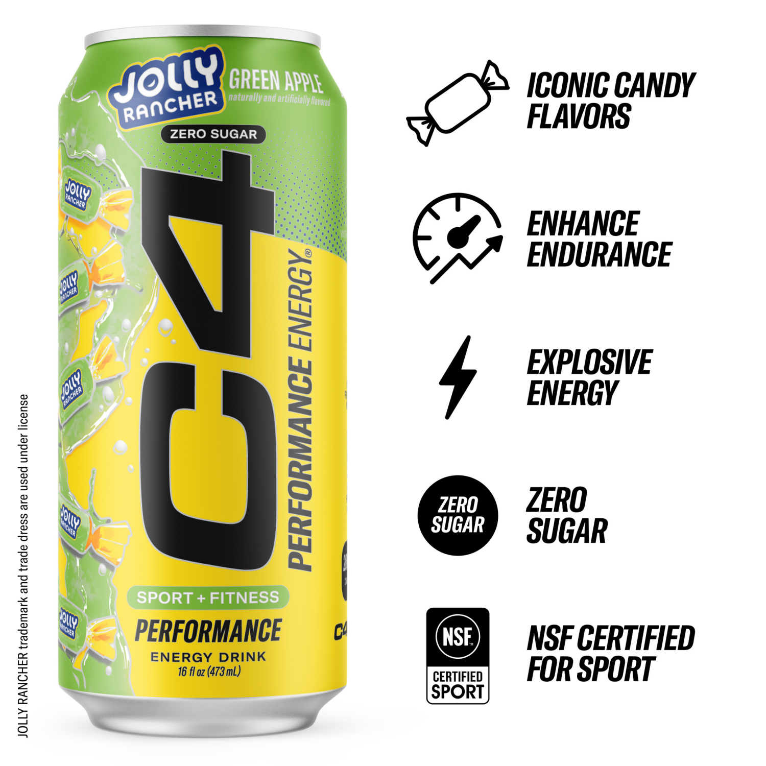 slide 2 of 5, C4 Performance Jolly Green Apple Energy Drink Can, 16 fl oz