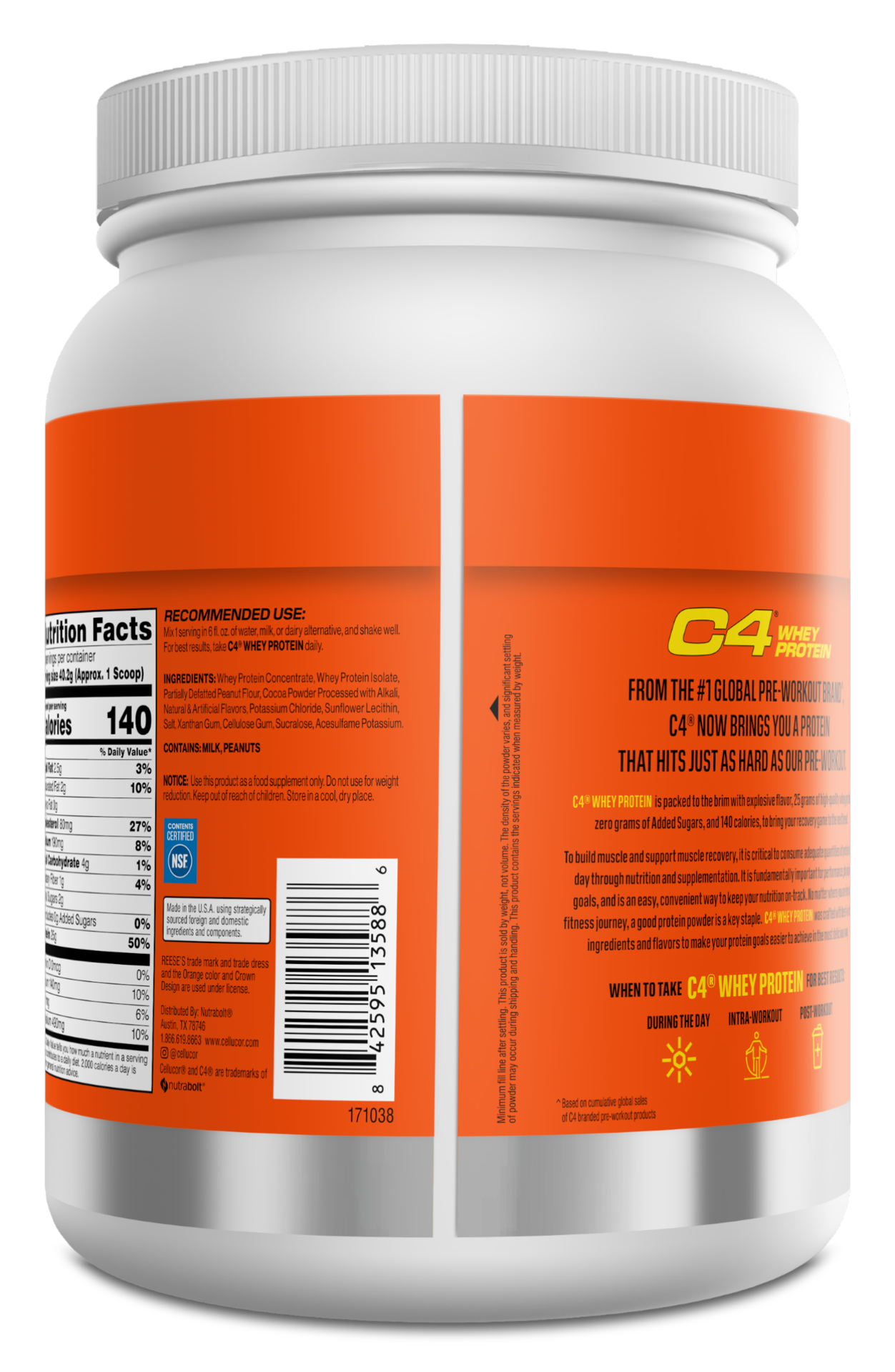 slide 2 of 2, Cellucor C4 Whey Protein Reese's, 25.6 oz