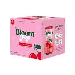 Bloom Pop Shirley Temple Prebiotic Soda, 12 Fl Oz Cans, 4 Pack