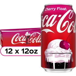 Coca-Cola Cherry Float Soda Soft Drink Fridge Pack Cans, 12 fl oz, 12 Pack