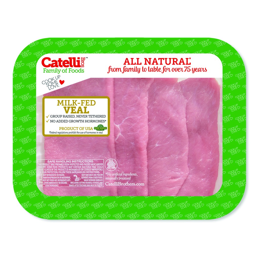 slide 1 of 1, Catelli Bros Milk-Fed Veal Leg Sirloin Cutlets, per lb