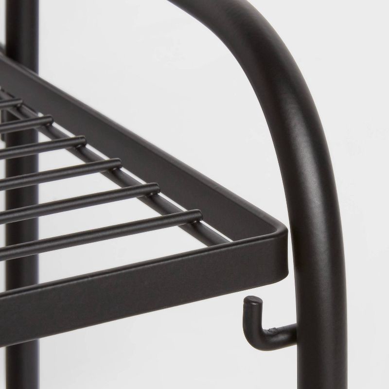 slide 3 of 3, Folding 3 Wide Shelves Black - Brightroom™: Steel Utility Storage, Powder-Coated, Foldable Shelving, 3-Tier Organizer, 1 ct