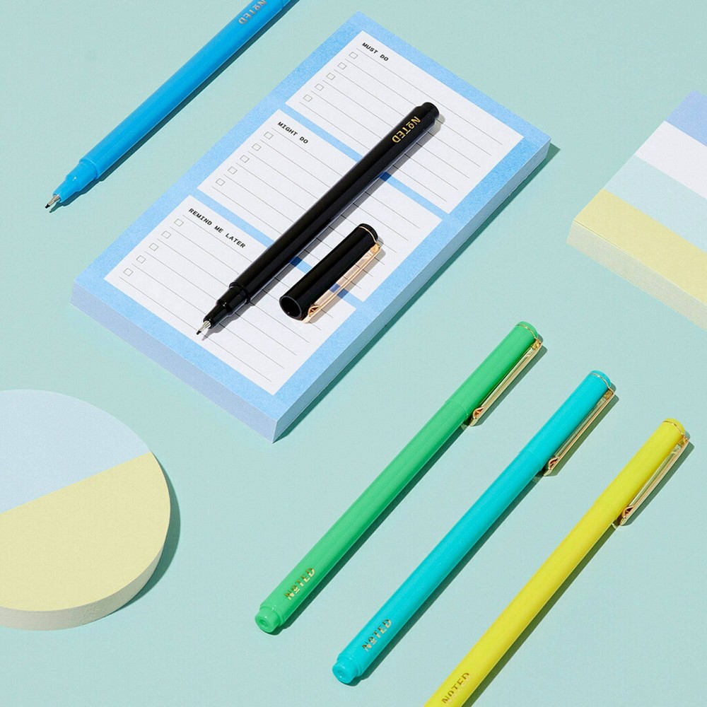 Post-it 3ct Felt Tip Pen Set Green/Teal/Blue