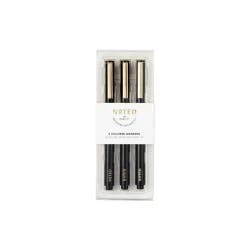 Post-it 3ct Permanent Ink Markers Fine Broad and Chisel Tip Black