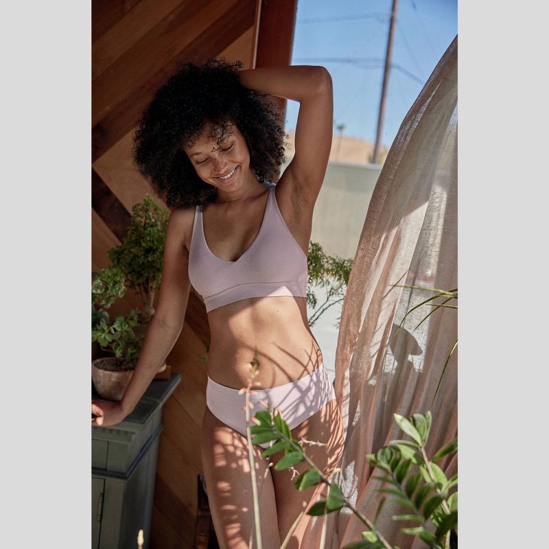 slide 3 of 3, Jockey Generation™ Women's Seamfree® Back Smoothing Bralette - Pink Haze M: Wireless, Solid Knit, Medium, Pullover Style, 1 ct