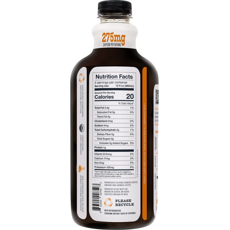 slide 3 of 5, Bizzy Organic Breakfast Blend Unsweetened Cold Brew Coffee - 48 fl oz, 48 fl oz