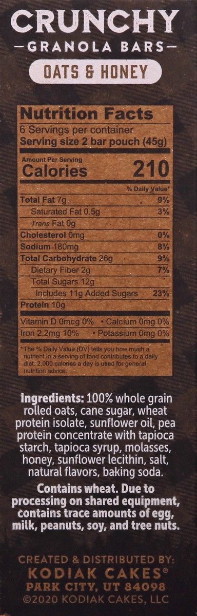 slide 11 of 12, Kodiak Cakes Oat Hny Granola Bars 6Ct, 6 ct; 1.59 oz