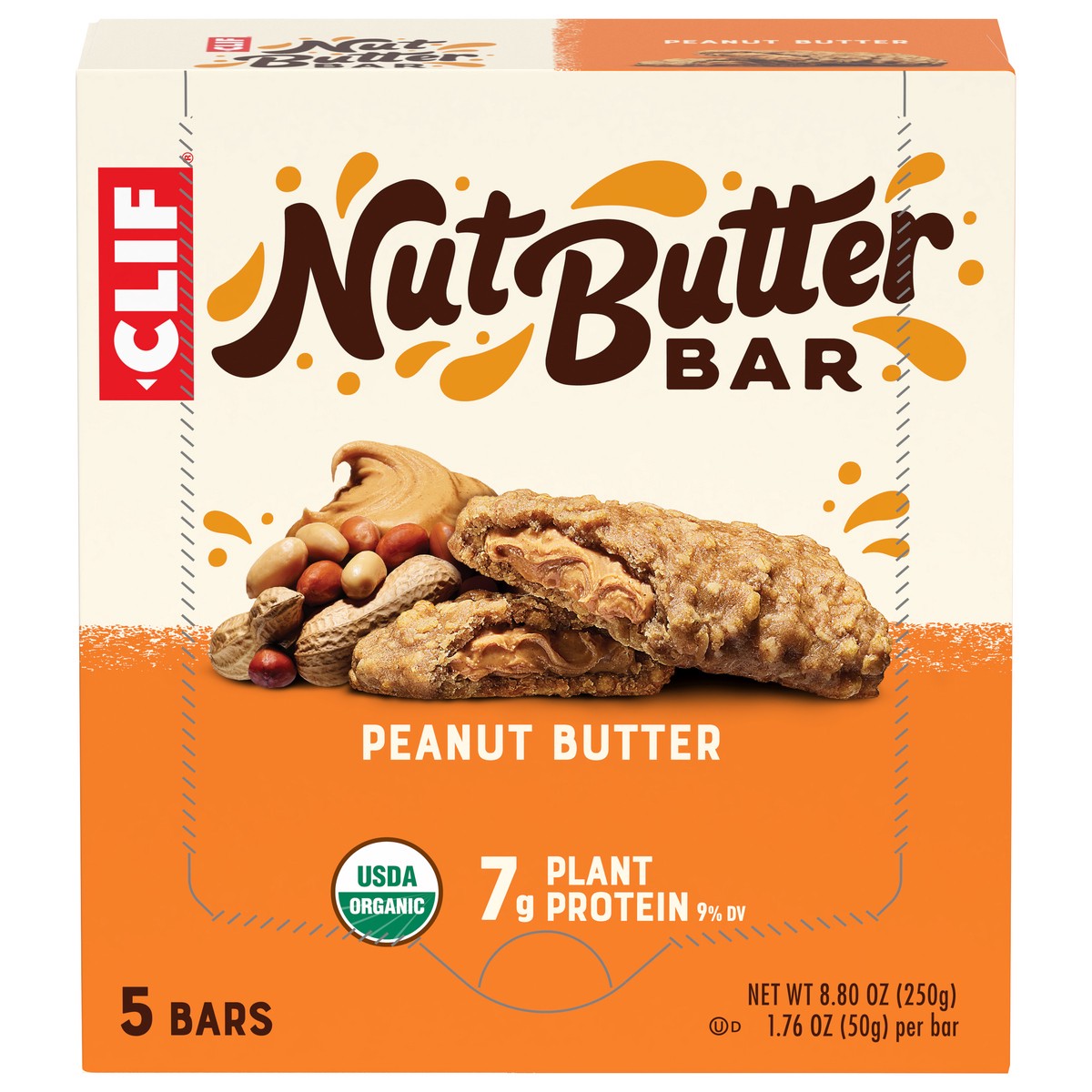 slide 1 of 9, CLIF Peanut Butter Nut Butter Bars 5 - 1.76 oz Bars, 5 ct