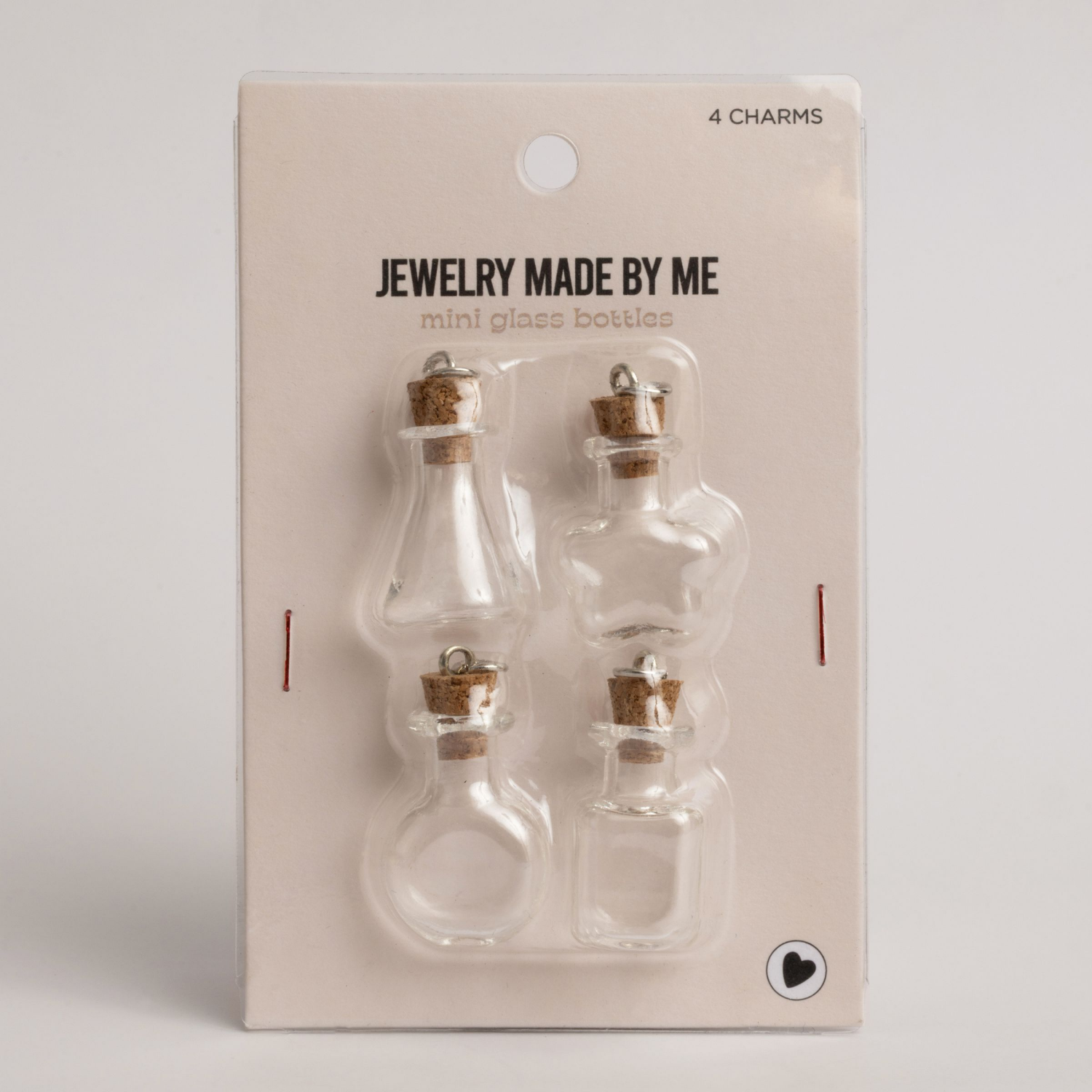 slide 1 of 2, Mini Glass Bottle Charms 4pk, 4 ct