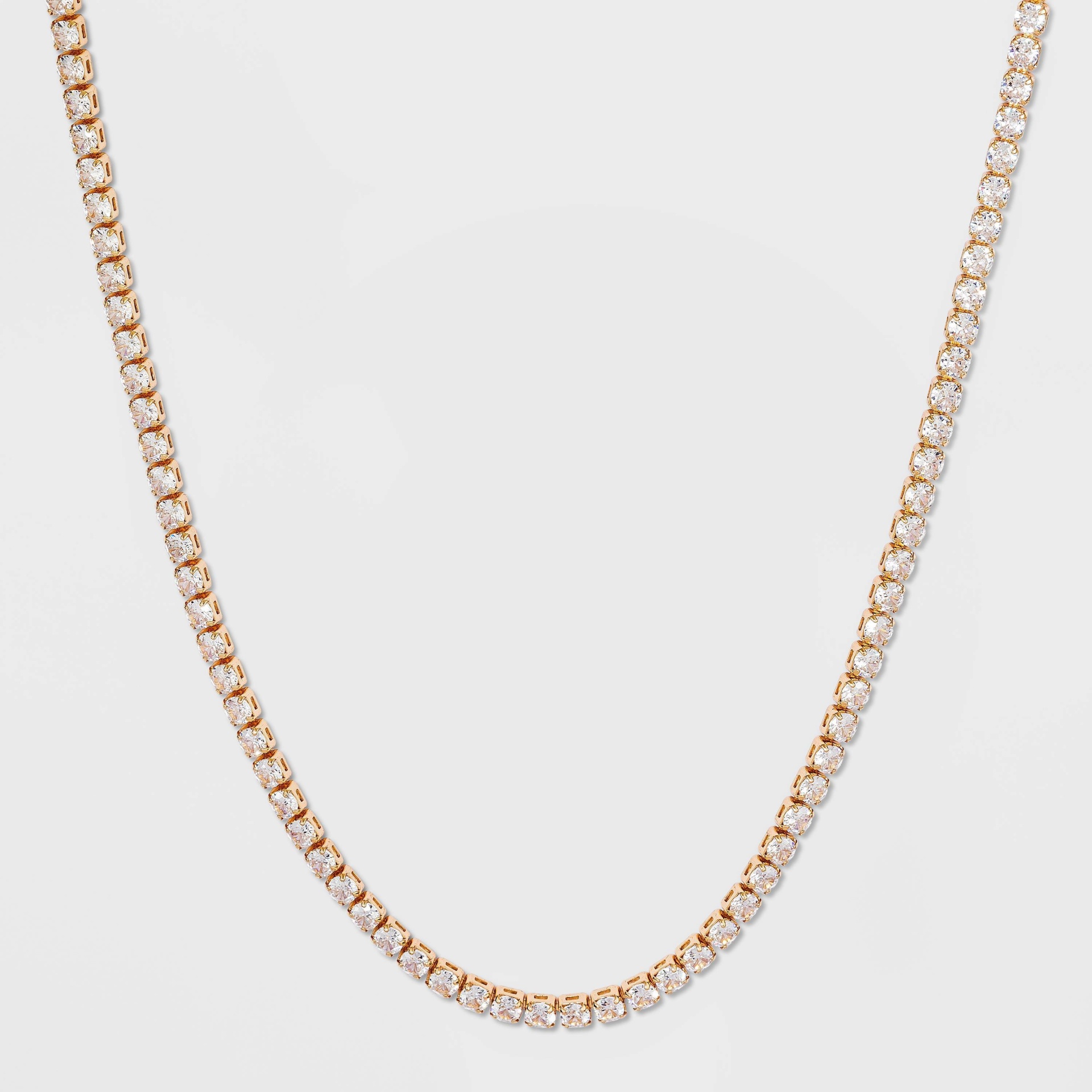 slide 1 of 3, Crystal Rhinestone Chain Necklace - A New Day Gold, 1 ct