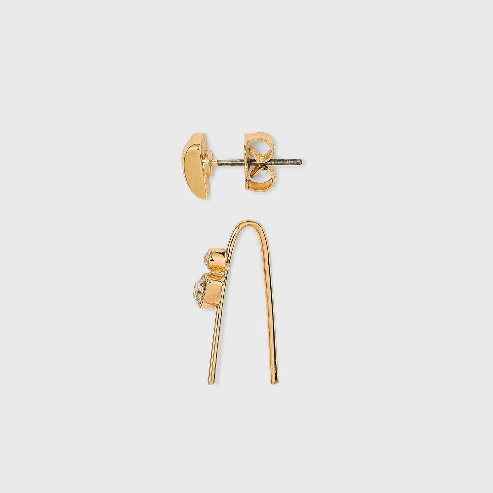 slide 2 of 2, Threader Hoop Earrings - A New Day Gold, 1 ct