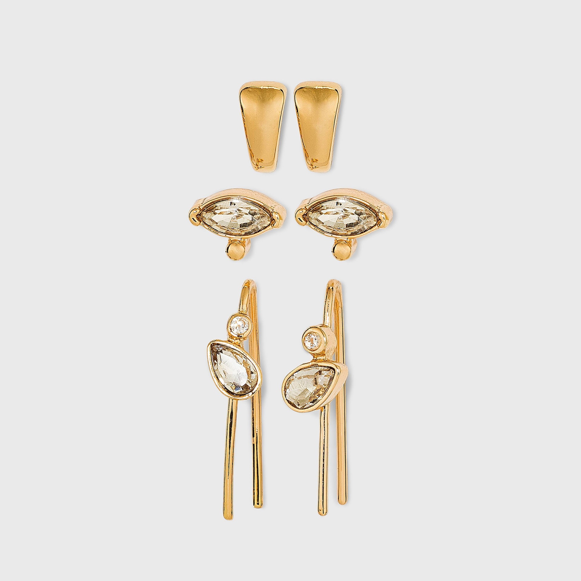 slide 1 of 2, Threader Hoop Earrings - A New Day Gold, 1 ct