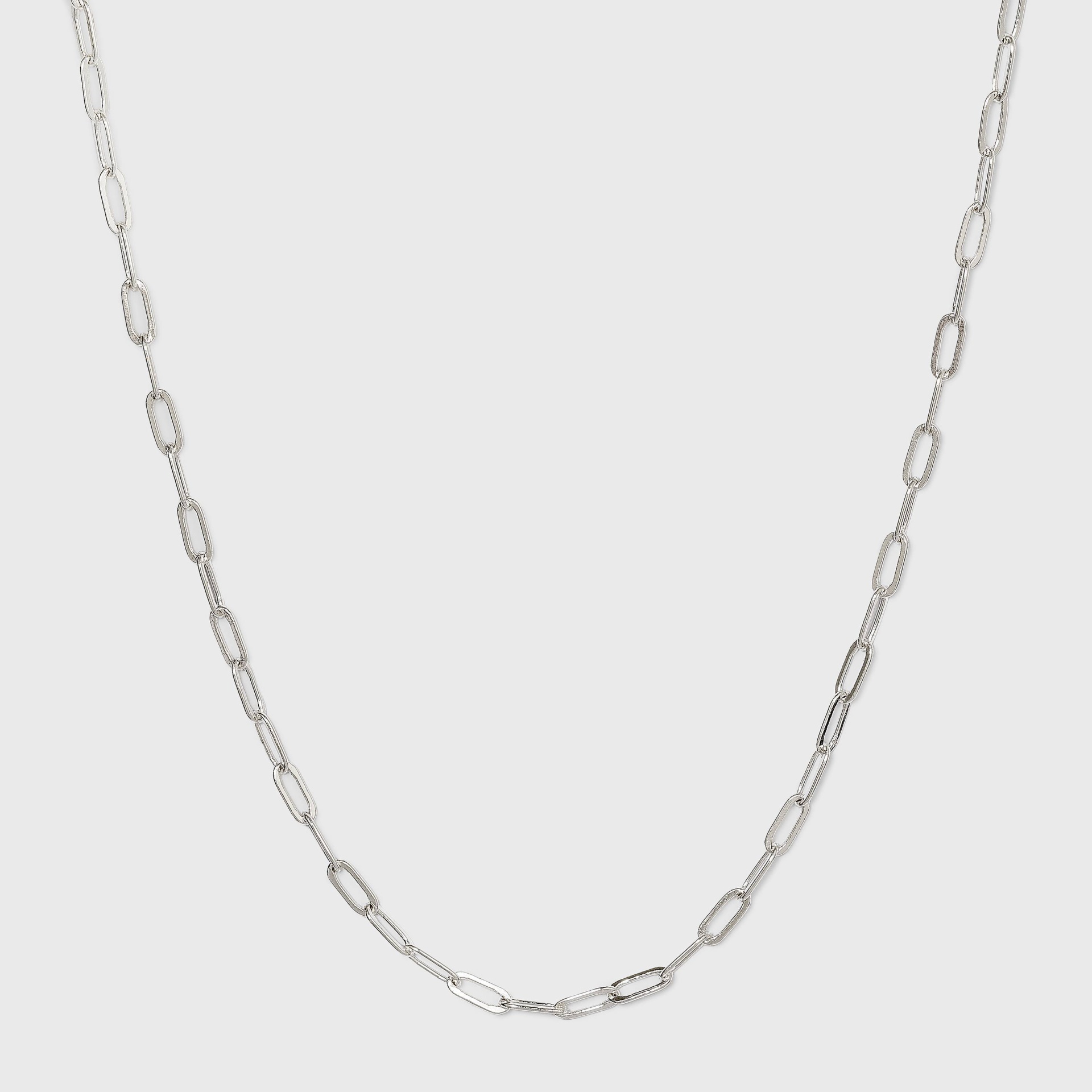 slide 1 of 3, 16" Paperclip Chain Necklace - A New Day Silver, 1 ct