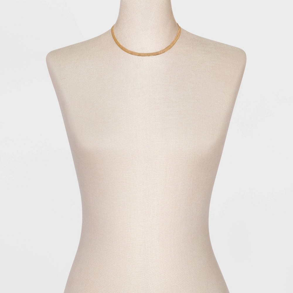 slide 2 of 3, Herringbone Chain Necklace - A New Day Gold, 1 ct