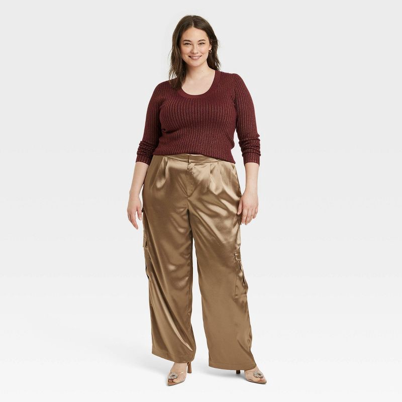 slide 8 of 13, 14K Gold Plated Tube Hoop Post Drop Earrings - A New Day™: Nickel-Free, 14K Gold Over Brass, 1 ct