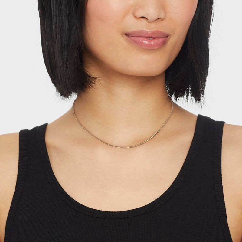 slide 2 of 9, 14K Gold Plated Herringbone Chain Necklace - A New Day™, 1 ct