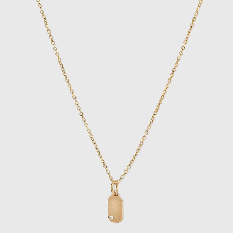 slide 1 of 3, 14K Gold Plated Cubic Zirconia Design Pendant Necklace - A New Day™, 1 ct