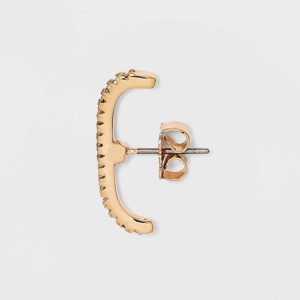 slide 2 of 2, Huggie Drop Earrings - A New Day Gold, 1 ct