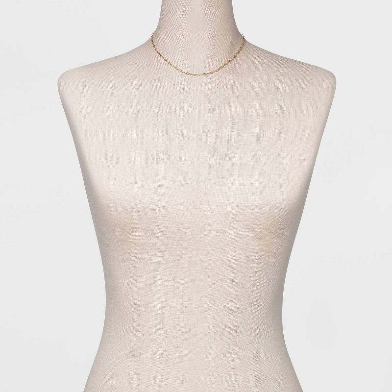 slide 2 of 4, 14K Gold Plated 16" Paperlink Chain Necklace - A New Day™: Nickel-Free, Lobster Claw Clasp, 3" Extender, Polished Finish, 1 ct