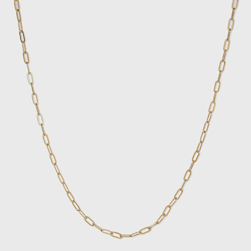 slide 1 of 4, 14K Gold Plated 16" Paperlink Chain Necklace - A New Day™: Nickel-Free, Lobster Claw Clasp, 3" Extender, Polished Finish, 1 ct