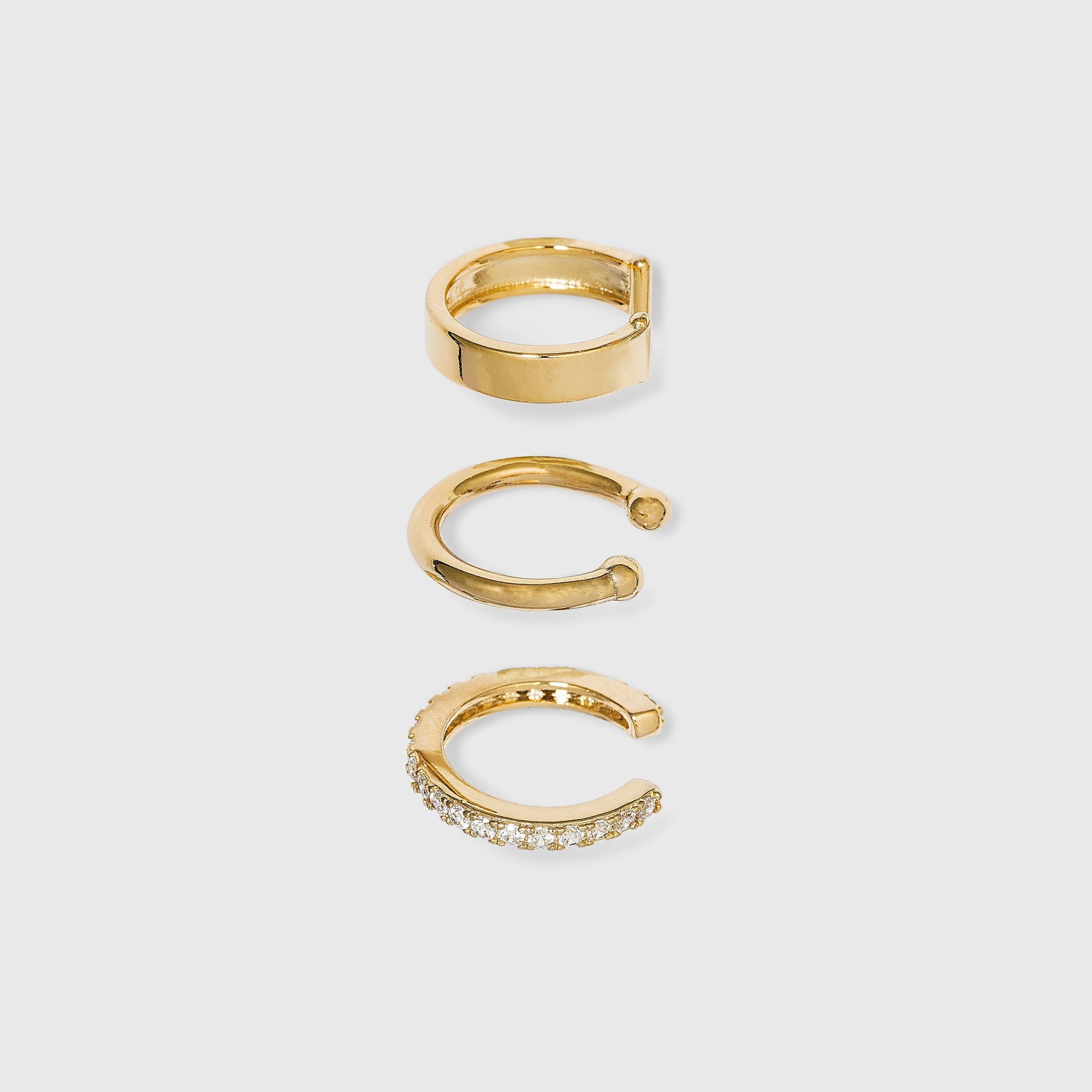 slide 1 of 2, 14K Gold Plated Cubic Zirconia Ear Cuffs - A New Day, 1 ct