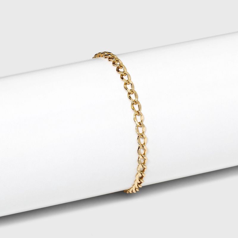 slide 1 of 3, 14K Gold Plated Chain Bracelet - A New Day™, 1 ct