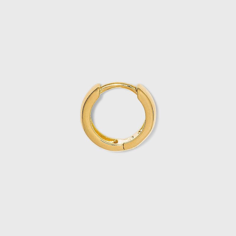 slide 3 of 4, 14K Gold Plated Huggie Hoop Earrings - A New Day™: Nickel-Free, Clip-In Clasp, Polished Finish, Gift Box Included, 1 ct