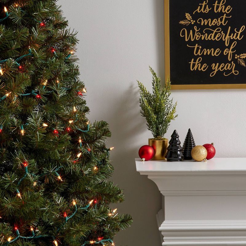 slide 2 of 5, 100ct Incandescent Smooth Mini Christmas String Lights Red/White/Clear with Green Wire - Wondershop™, 100 ct