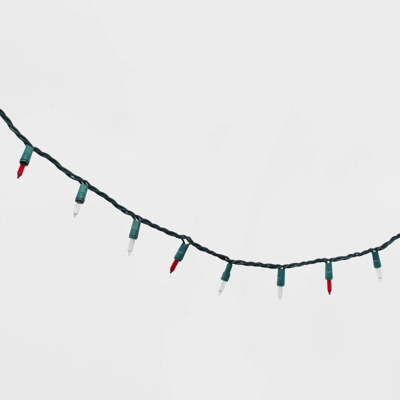 slide 3 of 5, 100ct Incandescent Smooth Mini Christmas String Lights Red/White/Clear with Green Wire - Wondershop™, 100 ct