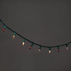 100ct Incandescent Smooth Mini Christmas String Lights Red/White/Clear with Green Wire - Wondershop™