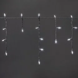 70ct LED Christmas Icicle Lights Cool White with White Wire - Wondershop™
