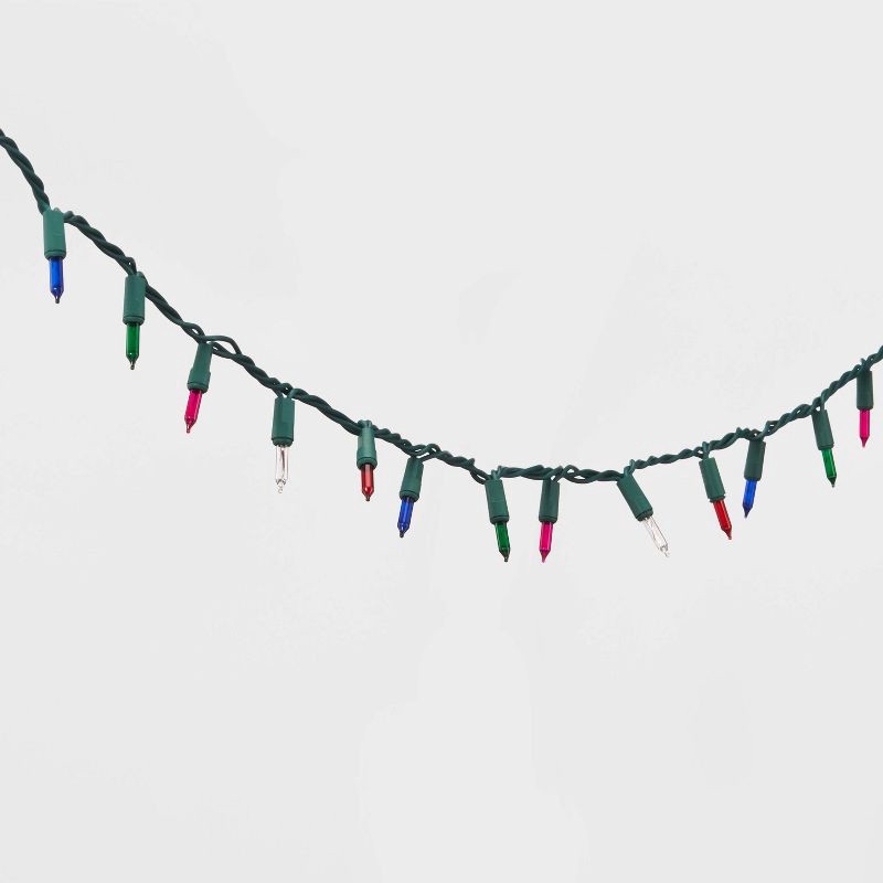 slide 3 of 5, 100ct Incandescent Smooth Mini Christmas String Lights Multicolor Twinkle - Wondershop™: Indoor/Outdoor Use, UL Listed, 100 ct