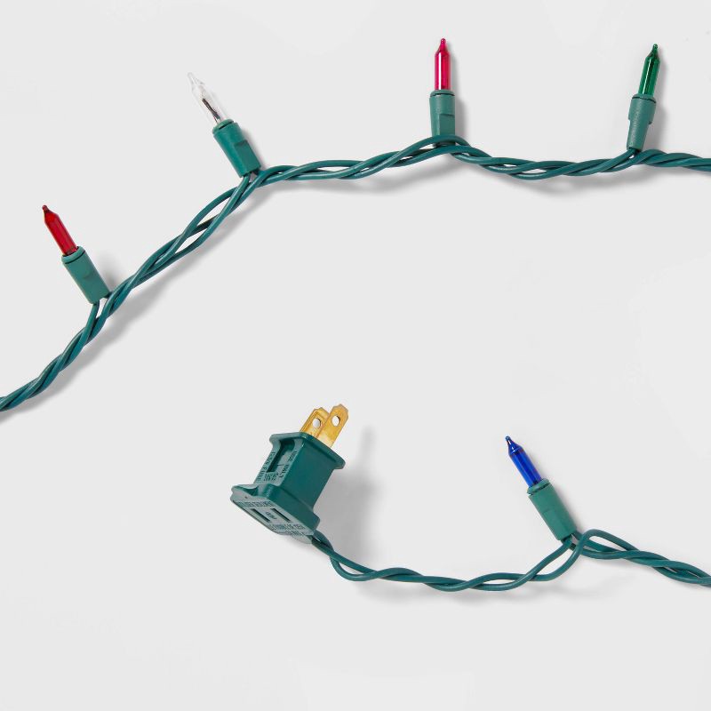 slide 5 of 5, 100ct Incandescent Smooth Mini Christmas String Lights Multicolor Twinkle - Wondershop™: Indoor/Outdoor Use, UL Listed, 100 ct