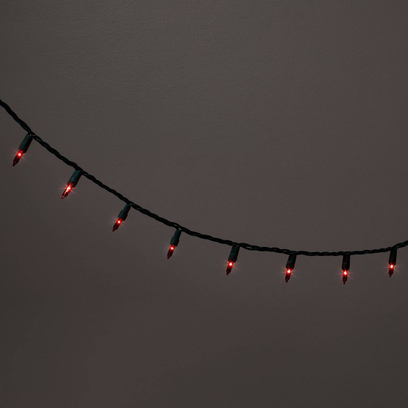 slide 1 of 5, 100ct Incandescent Smooth Mini Christmas String Lights Red with Green Wire - Wondershop™, 100 ct