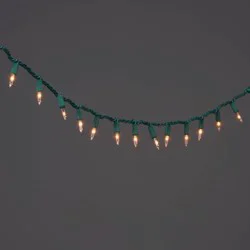 100ct Incandescent Smooth Mini Christmas String Lights Clear with Green Wire - Wondershop™