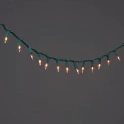 100ct Incandescent Smooth Mini Christmas String Lights Clear with Green Wire - Wondershop™