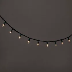 100ct Incandescent Smooth Mini Christmas String Lights Clear Twinkle with Green Wire - Wondershop™