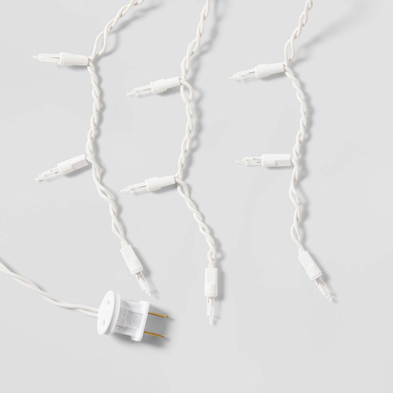 slide 5 of 5, 300ct High Density Christmas Icicle Lights Clear with White Wire - Wondershop™: Indoor/Outdoor, Incandescent, 300 ct