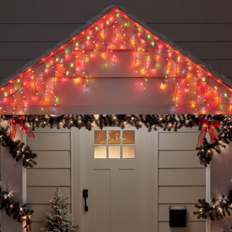 slide 2 of 5, 300ct Christmas High Density Icicle Lights Multicolor with White Wire - Wondershop™, 1 ct
