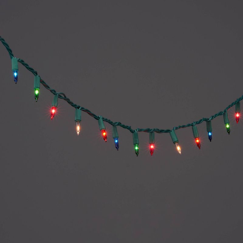 slide 1 of 5, 100ct Incandescent Smooth Mini Christmas String Lights Multicolor with Green Wire - Wondershop™, 100 ct