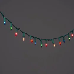 100ct Incandescent Smooth Mini Christmas String Lights Multicolor with Green Wire - Wondershop™