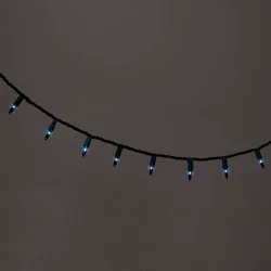 100ct Incandescent Smooth Mini Christmas String Lights Blue with Green Wire - Wondershop™