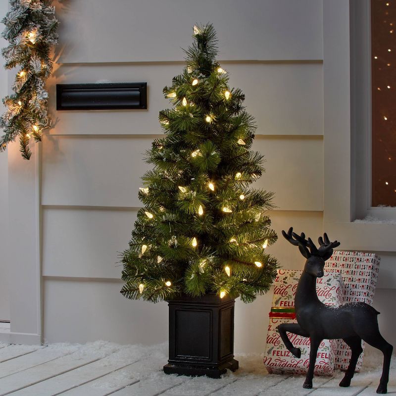 slide 2 of 5, 150ct LED C6 Faceted Christmas String Lights Warm White with Green Wire - Wondershop™: Indoor/Outdoor, UL Listed, Electric, 150 ct