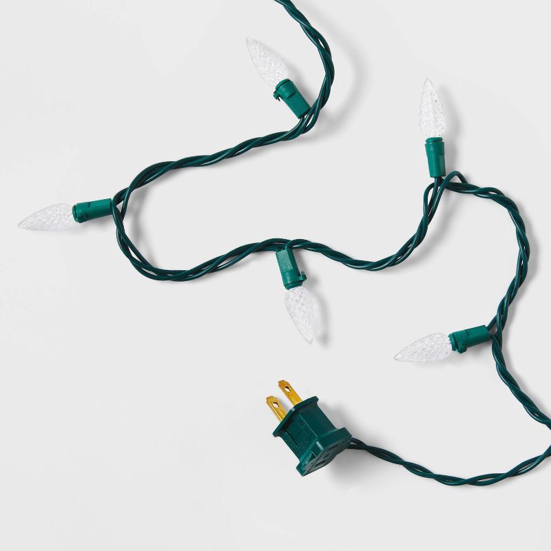 slide 5 of 5, 150ct LED C6 Faceted Christmas String Lights Warm White with Green Wire - Wondershop™: Indoor/Outdoor, UL Listed, Electric, 150 ct