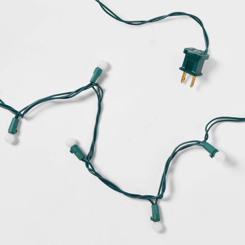 slide 5 of 5, 50ct LED Smooth Sphere Christmas String Lights Warm White with Green Wire - Wondershop™, 50 ct