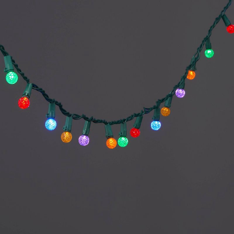 slide 1 of 4, 60ct LED Faceted Sphere Christmas String Lights Multicolor with Green Wire - Wondershop™, 60 ct