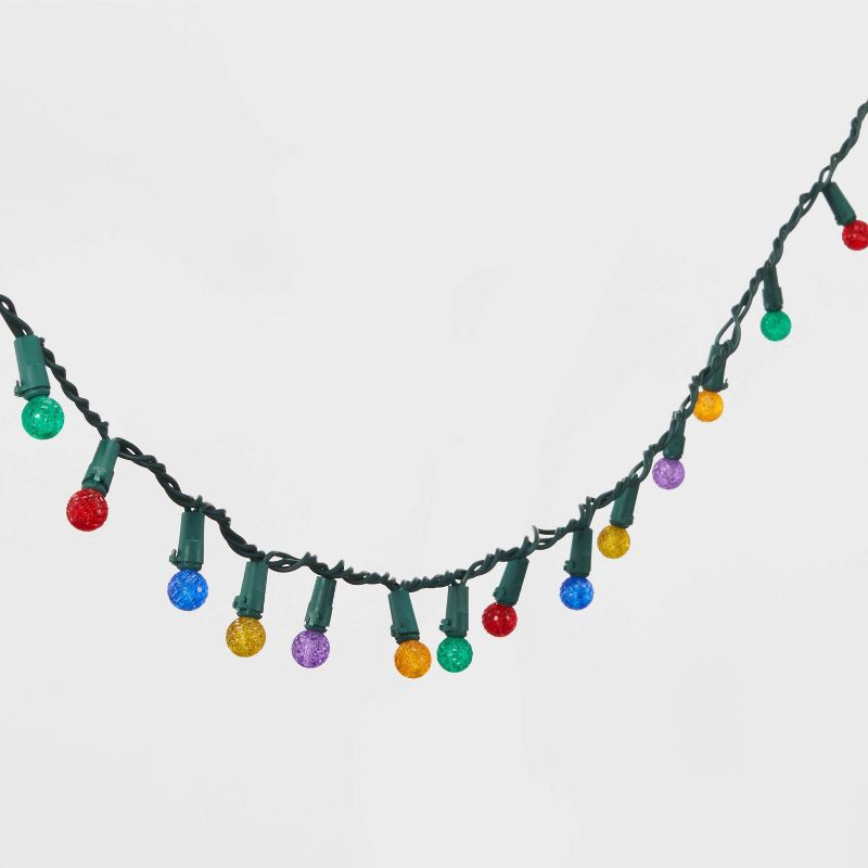 slide 3 of 4, 60ct LED Faceted Sphere Christmas String Lights Multicolor with Green Wire - Wondershop™, 60 ct