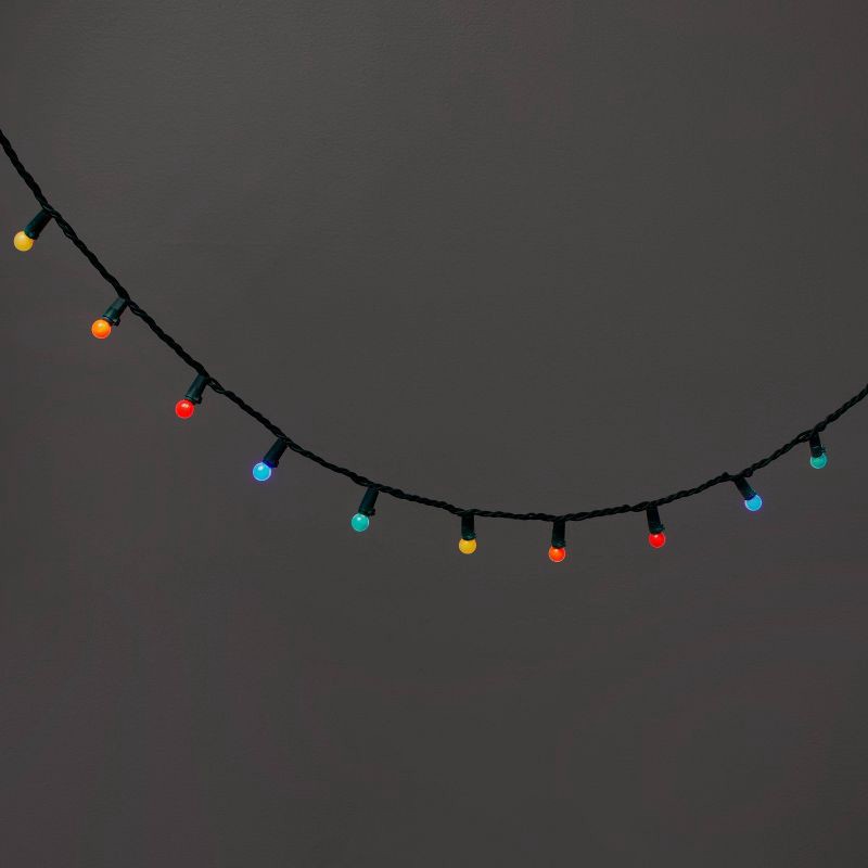 slide 1 of 5, 50ct Christmas LED Smooth Sphere String Lights with Green Wire - Wondershop™, 50 ct